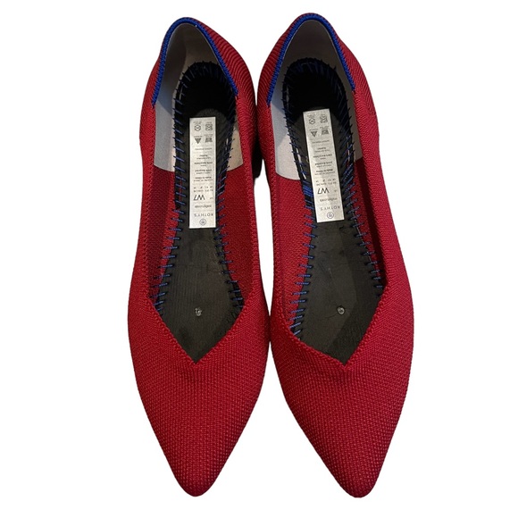 Rothy’s The Point Chili Red Flats, Sz 7 - Picture 6 of 13